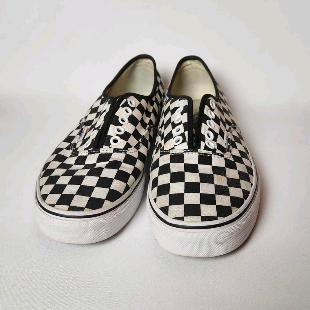Vans Black and White Checkerboard Shoes - Picture 2 of 5